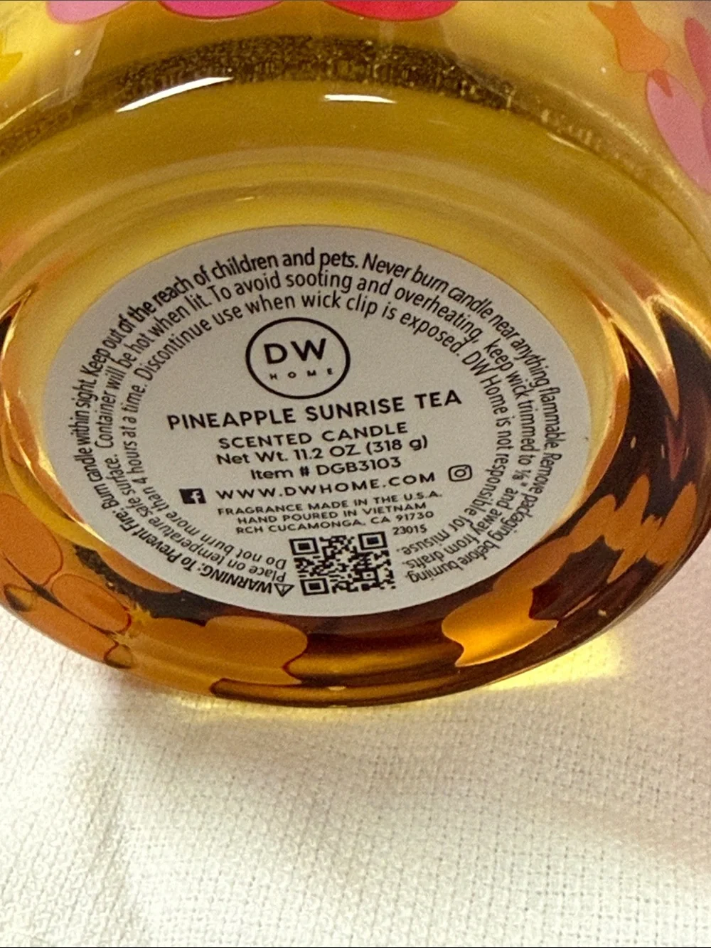 DW Home Pineapple Sunrise Tea Candle